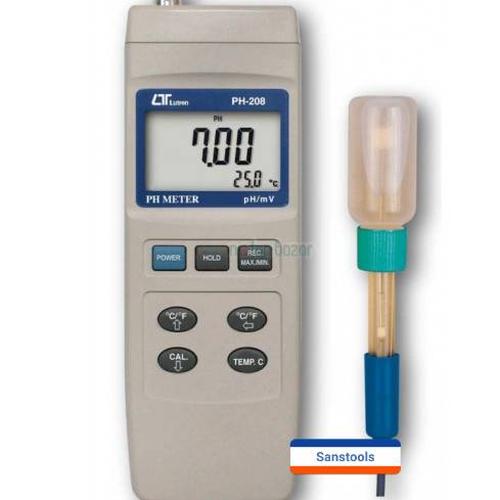 [EZR.3601578] LUTRON PH-208 + PE-03 PH Electrode ASLI PH meter set PH208 plus PE03