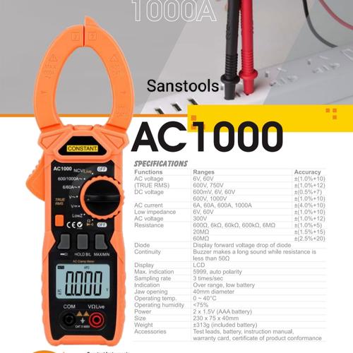 [EZR.3601718] CONSTANT AC1000 digital clamp meter tang ampere 1000a asli GARANSI