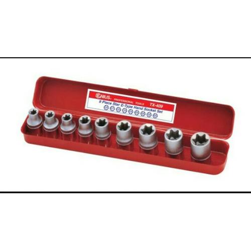 [EZR.3601823] kunci sock bintang / star socket set GENIUS 9PCS E10-E24 GERMANY