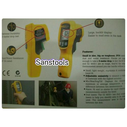 [EZR.3601880] FLUKE 62MAX+ INFRARED THERMOMETER 650C ORIGINAL 100%