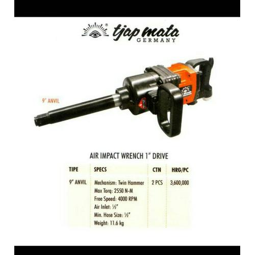 [EZR.3601950] air impact wrench 1" TJAP MATA EYE BRAND 9" ANVIL