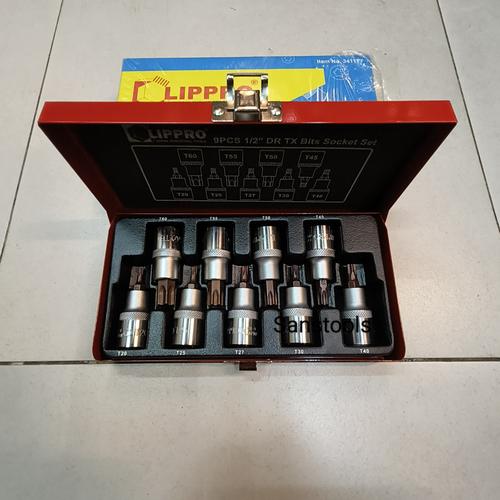[EZR.3601968] kunci sock L Bintang set / starbit socket set LIPPRO 9PCS JAPAN