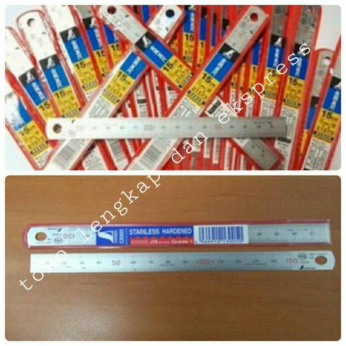[EZR.3601989] penggaris stainless steel / penggaris SHINWA 15CM JAPAN
