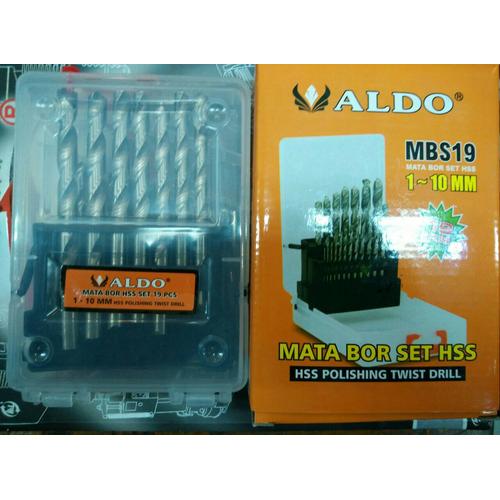 [EZR.3602232] mata bor aldo set 19pcs hss / mata bor set 1-10mm hss