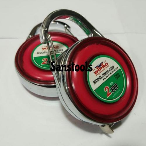 [EZR.3602379] meteran bulat jengkol tarik stainless 2m wipro / meter ukur pocket