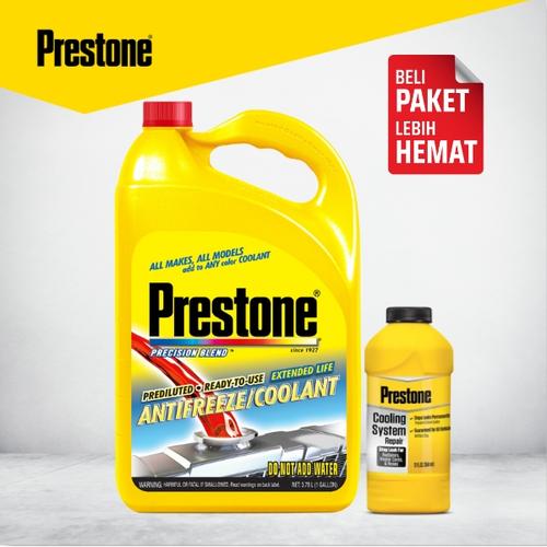 [EZM.7300022] Prestone [Bundle] Ready To Use Pink 3.78L + Stop Leak Mencegah Rembes