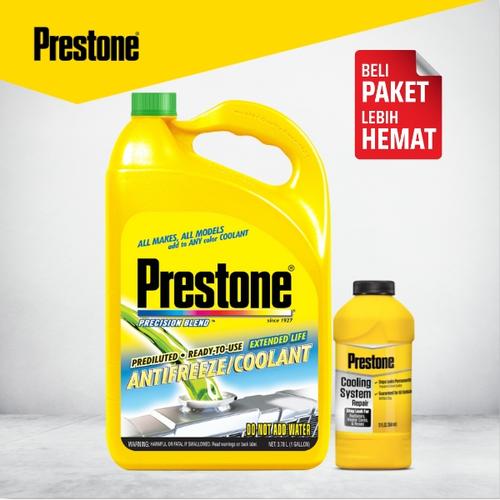 [EZM.7300023] Prestone [Bundle] Ready To Use Green 3.78L + Stop Leak Cegah Rembes
