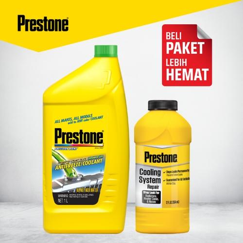 [EZM.7300036] Prestone [BUNDLE] Stop Leak Anti Bocor + Ready To Use Green 1L Coolant