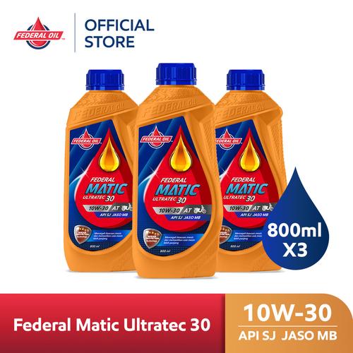 [EZM.10900013] FEDERAL MATIC ULTRATEC 30 10W-30 800ml (3 Botol) - Oli Motor Matic