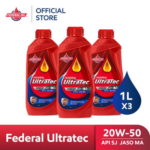 [EZM.10900014] FEDERAL ULTRATEC 20W-50 1L (3 Botol) - Oli Motor Non Matic