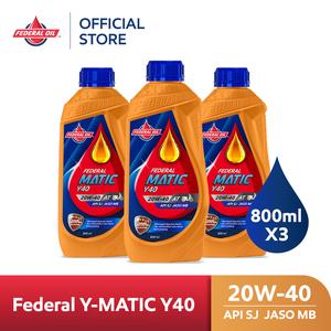 [EZM.10900019] FEDERAL MATIC Y 40 20W-40 0.8L 800ml (3 Botol) - Oli Motor Matic