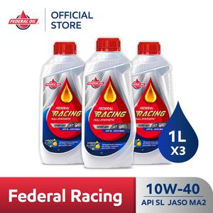 [EZM.10900020] FEDERAL RACING 10W-40 1L (3 Botol) - Oli Motor Non Matic