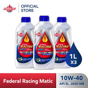 [EZM.10900021] FEDERAL RACING MATIC 10W-40 1L (3 Botol) - Oli Motor Matic