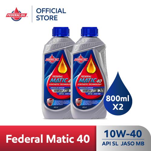 [EZM.10900027] FEDERAL MATIC 40 10W-40 0.8L 800ml - Oli Motor Matic AT (2 Botol)
