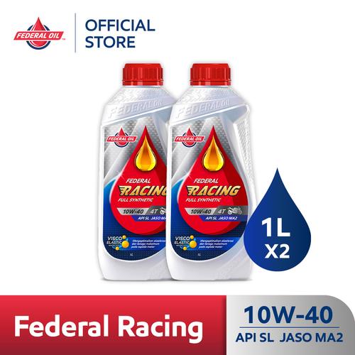 [EZM.10900029] FEDERAL RACING 10W-40 1L - Oli Motor Non Matic (2 Botol)