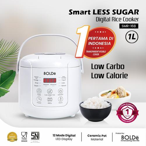 [EZO.4800023] BOLDe Smart Less Sugar Digital Rice Cooker 1L
