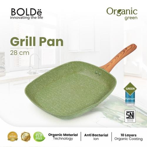 [EZO.4800045] Organic Green Grill Pan 28 cm (Pan Pemanggang Anti Lengket)