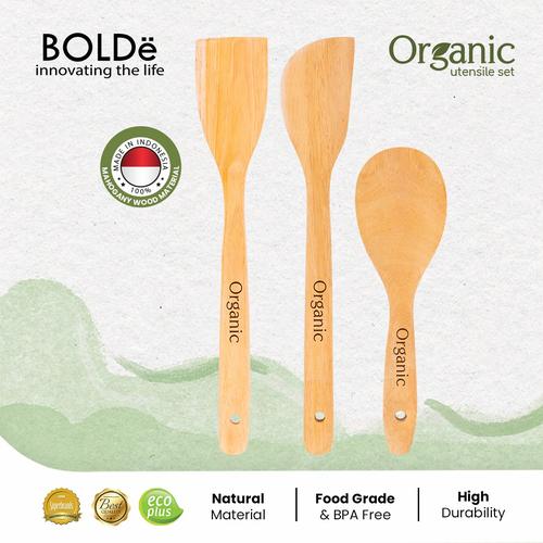 [EZO.4800063] Organic Utensil Set 3 Pcs Wood Series