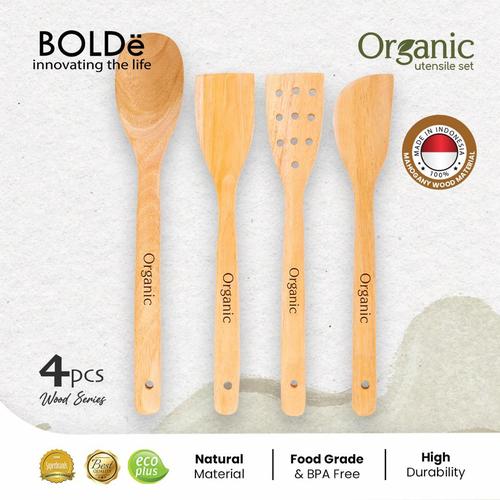 [EZO.4800064] Organic Utensil Set 4 Pcs Wood Series