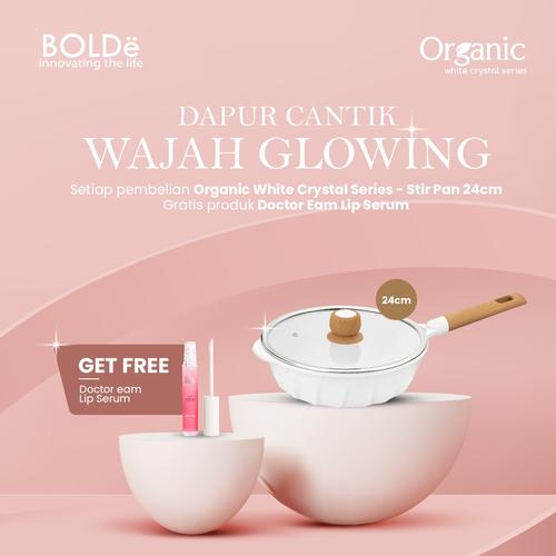 [EZO.4800077] Organic White Crystal Series Fry 24cm + LID FREE Doctor Eam Lip Serum