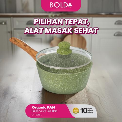 [EZO.4800086] BOLDe Organic Green Sauce Pan 18cm + Lid
