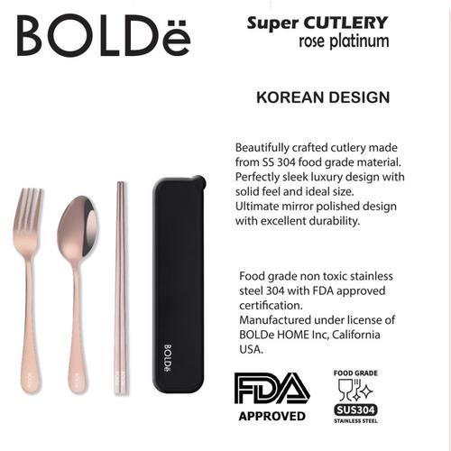 [EZO.4800095] BOLDe Super Cutlery Rose Platinum Set 4pcs
