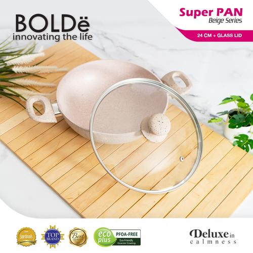 [EZO.4800098] BOLDe Super Pan 2 Ear Wok (Wajan) 24cm + Lid Beige