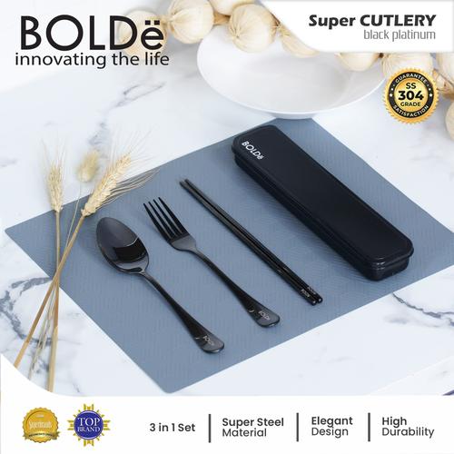 [EZO.4800123] BOLDe Super Cutlery Black Platinum Set 4pcs