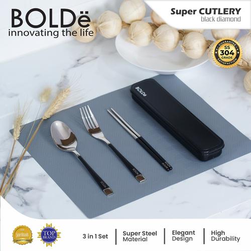 [EZO.4800124] BOLDe Super Cutlery Black Diamond Set 4pcs