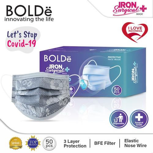 [EZO.4800172] Iron Surgical Mask 3Ply isi 50pcs Motif Batik