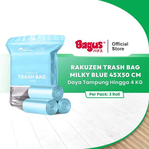 [EZO.9000102] Rakuzen Premium Trash Bag Uk. 45 x 50 - Kantong Sampah - Milky Blue