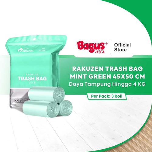 [EZO.9000120] Rakuzen Premium Trash Bag Uk. 45 x 50 - Kantong Sampah - Mint Green