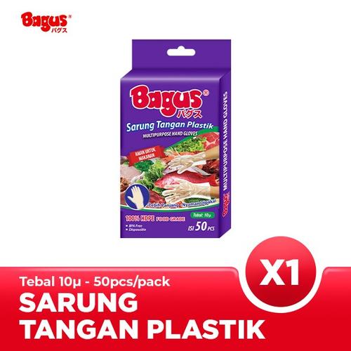 [EZO.9000329] Bagus Sarung Tangan Plastik 10 Mikron 50 pcs - Freegift