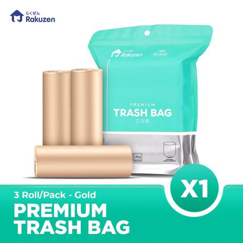 [EZO.9000343] Rakuzen Premium Trash Bag Uk. 45 x 50 - Golden