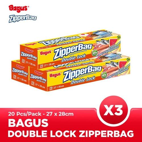 [EZO.9000352] Triple Pack - Bagus Zipperbag 20's - 27 cm x 28 cm