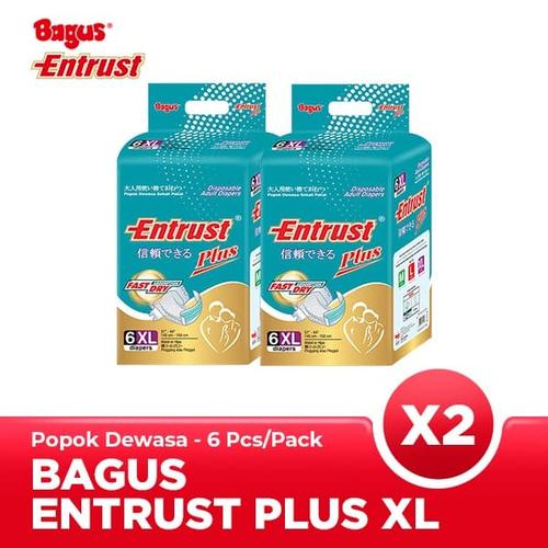 [EZO.9000361] TWINPACK - Bagus Entrust Plus Adult Diapers XL (6)