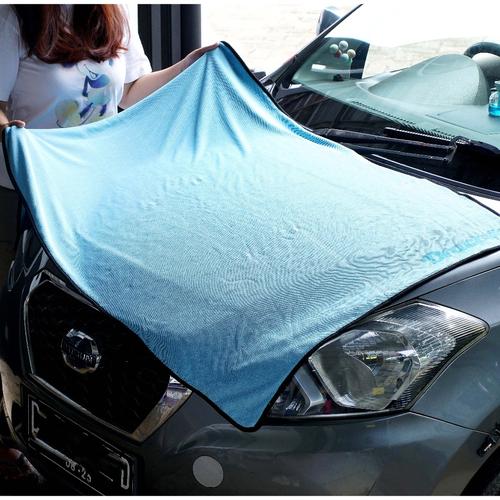[EZO.4400022] DRACCO Lap microfiber biru muda jumbo 80 x 160 cm super tebal 600 gsm real best quality daya serap tinggi