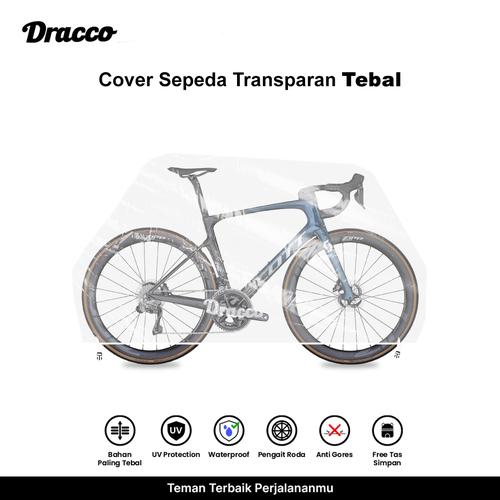 [EZO.4400028] DRACCO sarung sepeda SCOTT cover roadbike transparan tebal waterproof anti debu free tas simpan