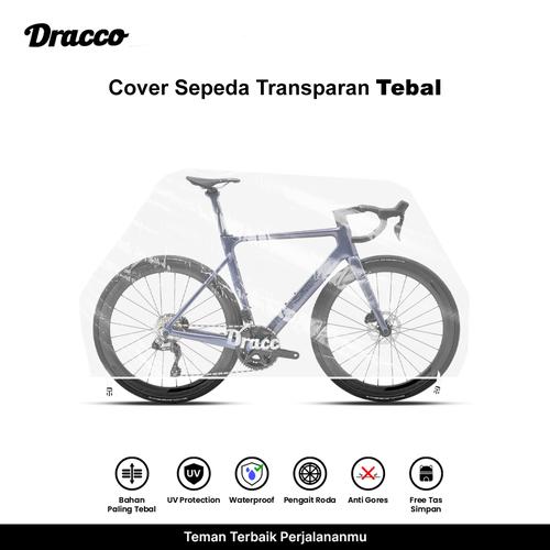 [EZO.4400029] DRACCO sarung sepeda POLYGON cover roadbike transparan tebal waterproof anti debu free tas simpan