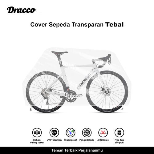 [EZO.4400033] DRACCO sarung sepeda PACIFIC cover roadbike transparan tebal waterproof anti debu free tas simpan