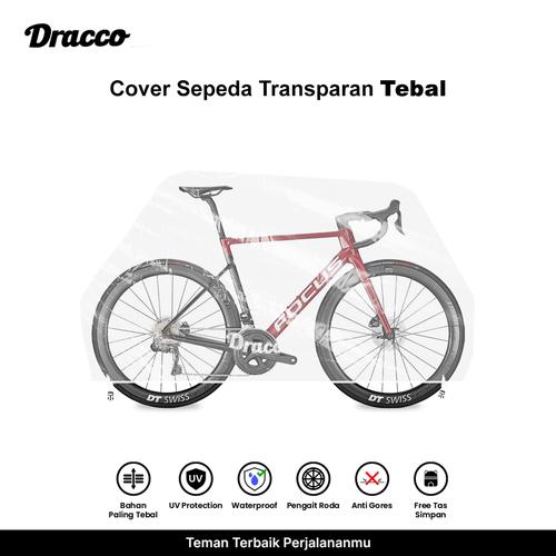 [EZO.4400037] DRACCO sarung sepeda FOCUS cover roadbike transparan tebal waterproof anti debu free tas simpan