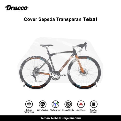[EZO.4400039] DRACCO sarung sepeda EXOTIC cover roadbike transparan tebal waterproof anti debu free tas simpan