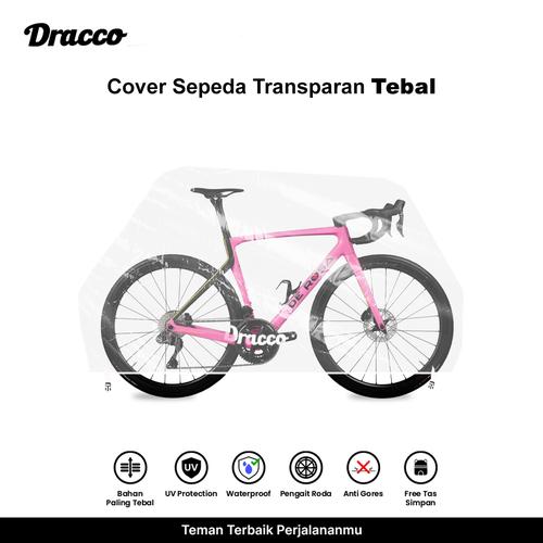 [EZO.4400040] DRACCO sarung sepeda DE ROSA cover roadbike transparan tebal waterproof anti debu free tas simpan