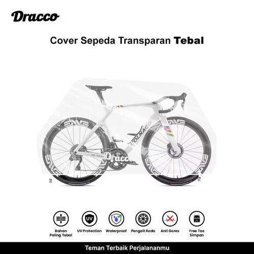 [EZO.4400041] DRACCO sarung sepeda COLNAGO cover roadbike transparan tebal waterproof anti debu free tas simpan