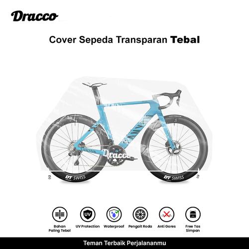 [EZO.4400044] DRACCO sarung sepeda CANYON roadbike transparan tebal waterproof anti debu free tas simpan