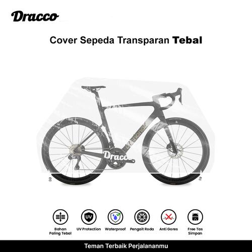 [EZO.4400045] DRACCO sarung sepeda CANNONDALE roadbike transparan tebal waterproof anti debu free tas simpan