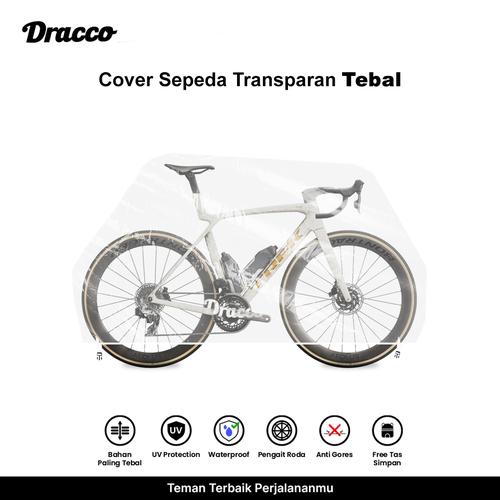 [EZO.4400048] DRACCO sarung sepeda TREK cover roadbike transparan tebal waterproof anti debu free tas simpan