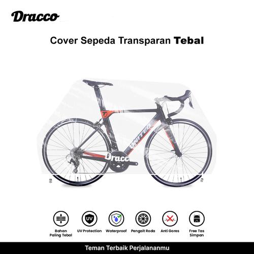 [EZO.4400049] DRACCO sarung sepeda UNITED cover roadbike transparan tebal waterproof anti debu free tas simpan