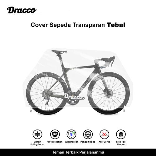 [EZO.4400050] DRACCO sarung sepeda YOELEO cover roadbike transparan tebal waterproof anti debu free tas simpan