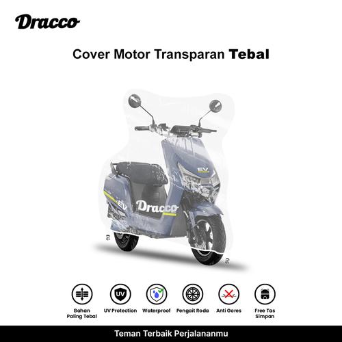 [EZO.4400108] DRACCO cover motor listrik VOLTA waterproof tebal transparan bening premium sarung motor listrik